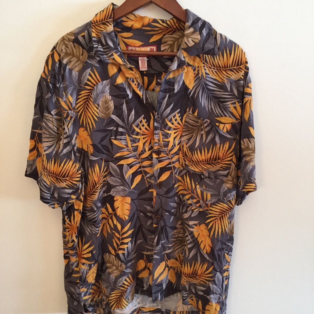 Caribbean Joe tropical print shirt size L